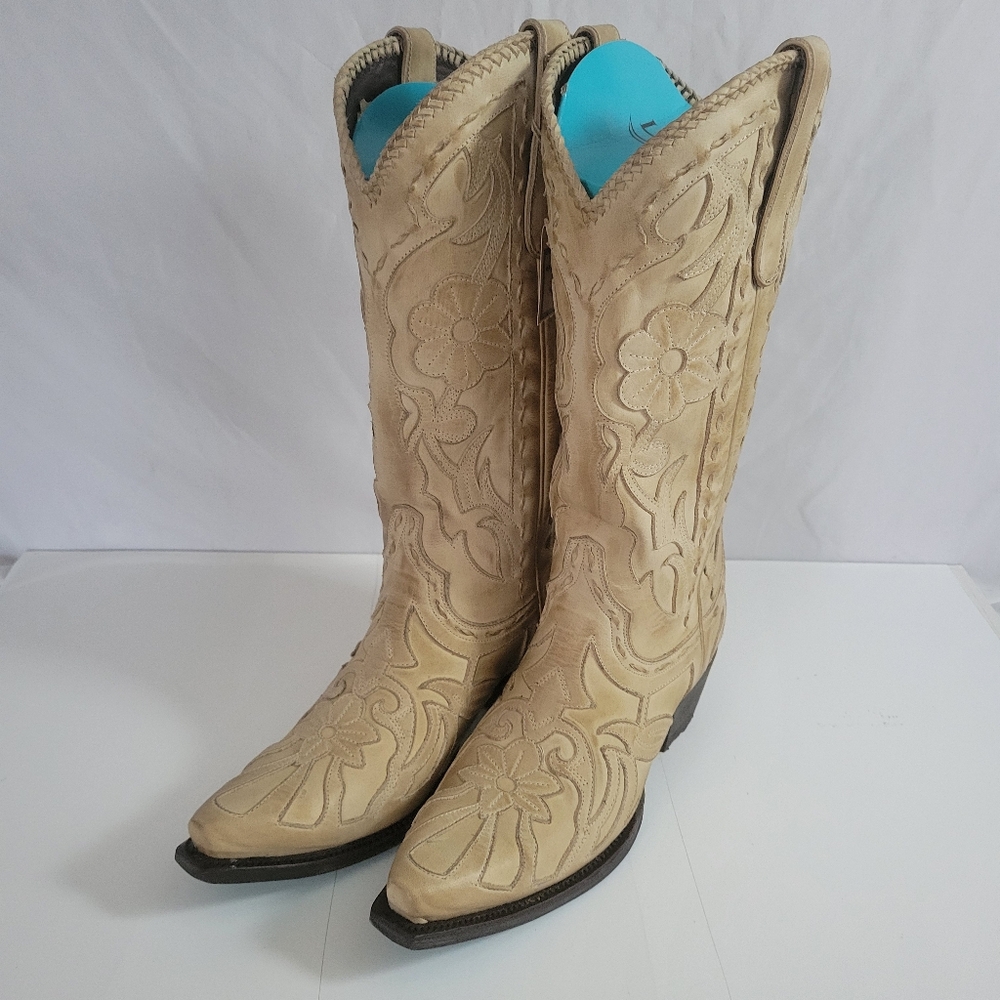 Lane Leather Cowboy Boots - Poison